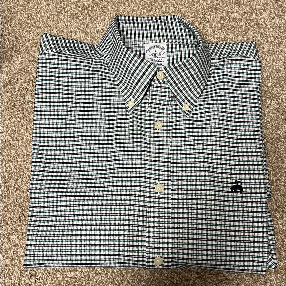 Brooks Brothers No Iron Stretch Regular Large Oxford